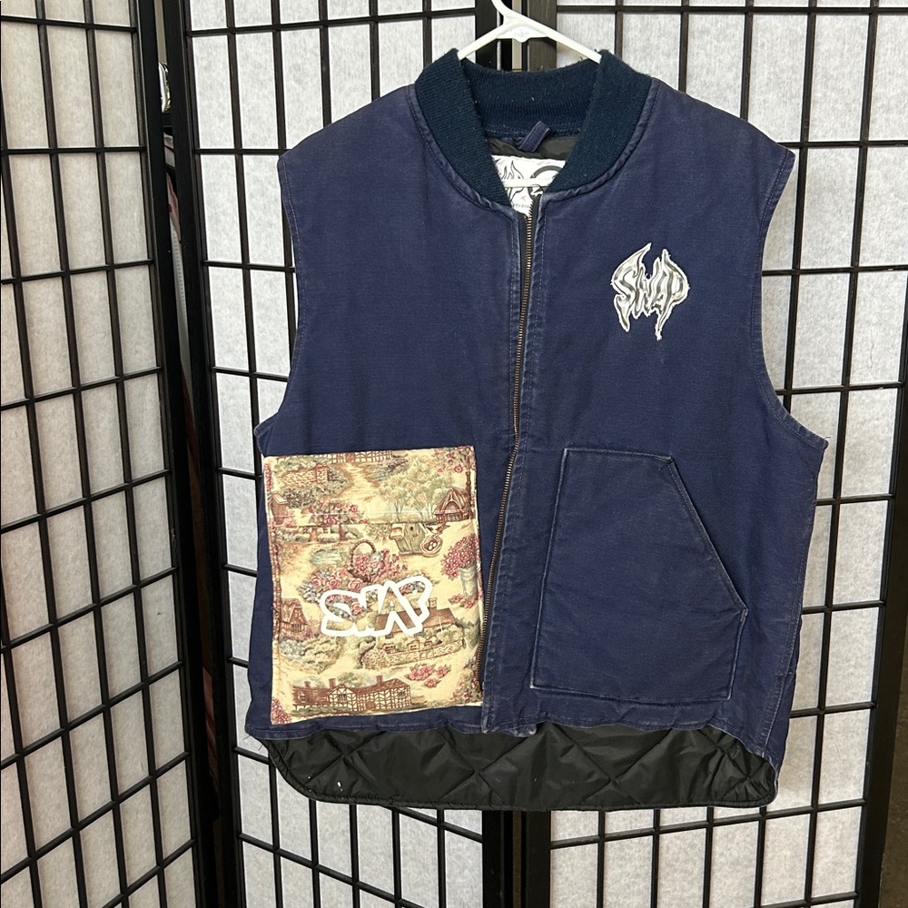Swap Studios Blue Vest With Map Patch - image 1